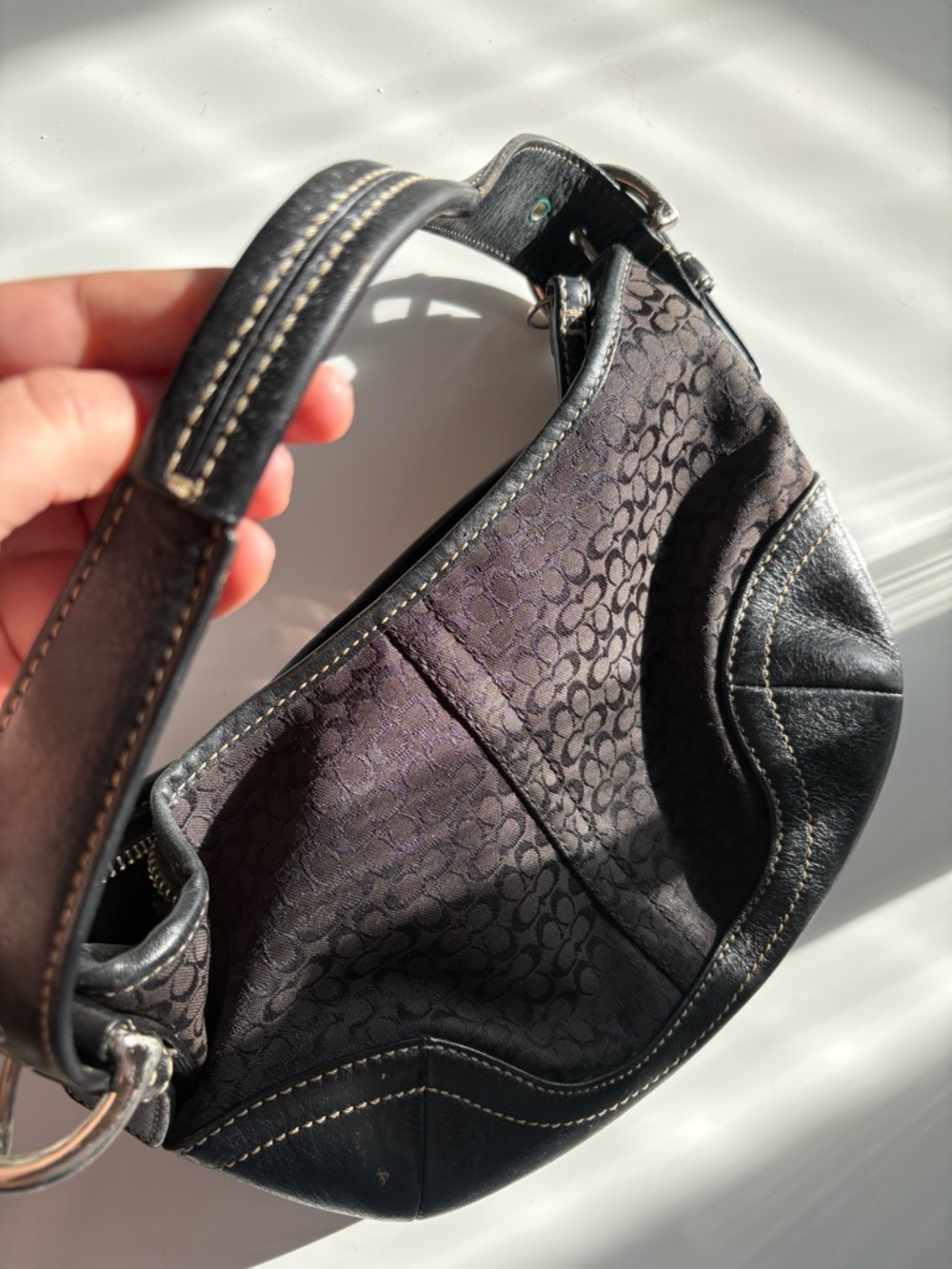 Coach Black Signature Hobo - Picture 2 of 4
